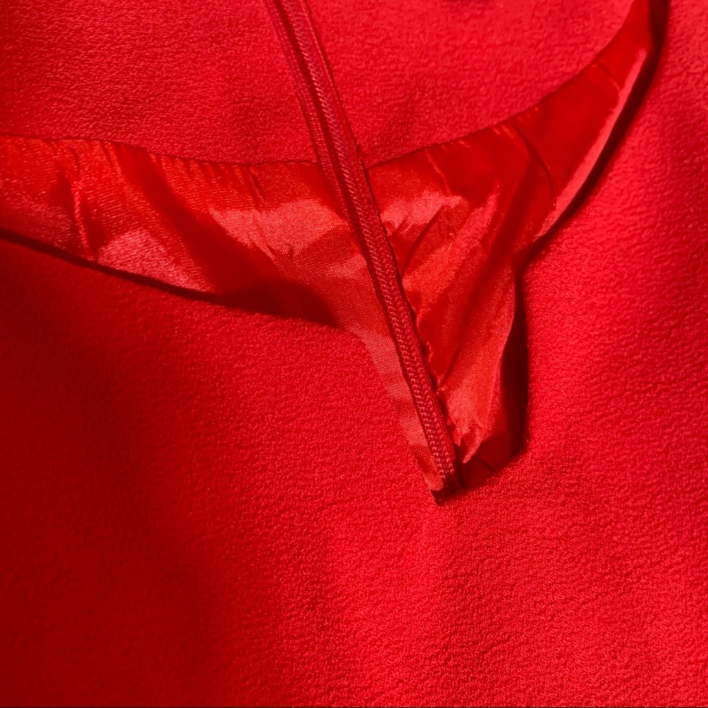 Red Cocktail Dress with Peplum Waist - Picture 6 of 8